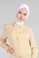 Hijab clothing YELLOW Striped Hidden Button Tunic T 4804-3 
