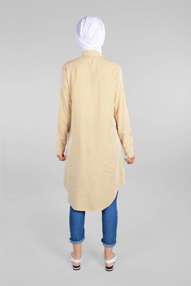 Vêtements hijab  Striped Hidden Button Tunic T 4804-3  - TRENDTESETTÜR