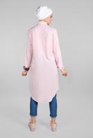 Hijab clothing PINK Striped Hidden Button Tunic T 4804-3 