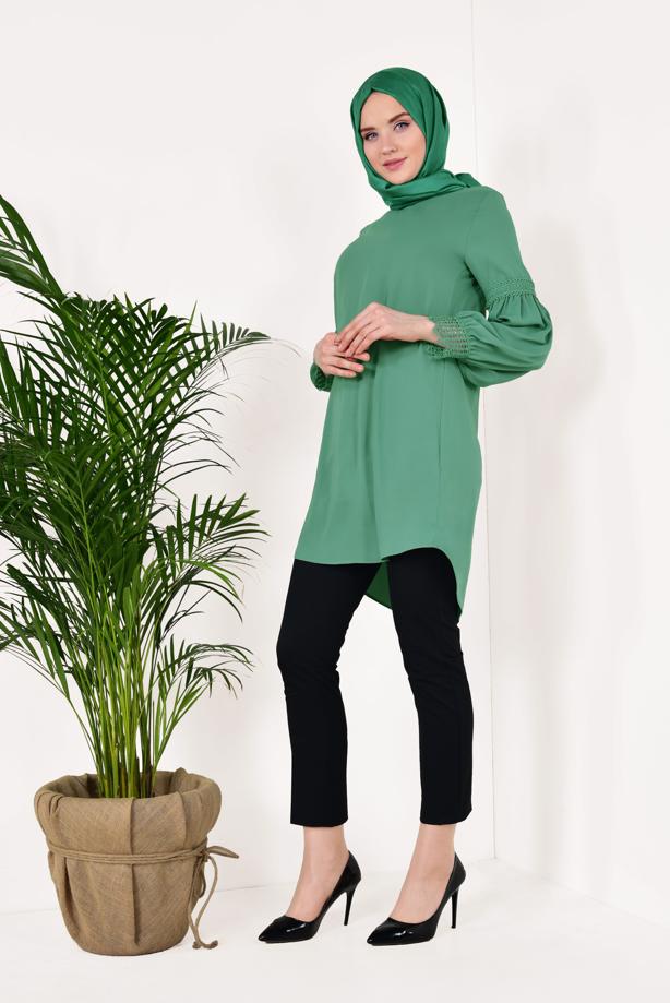 Vêtements hijab  Guipure Detail Tunic T 524310 - TRENDTESETTÜR