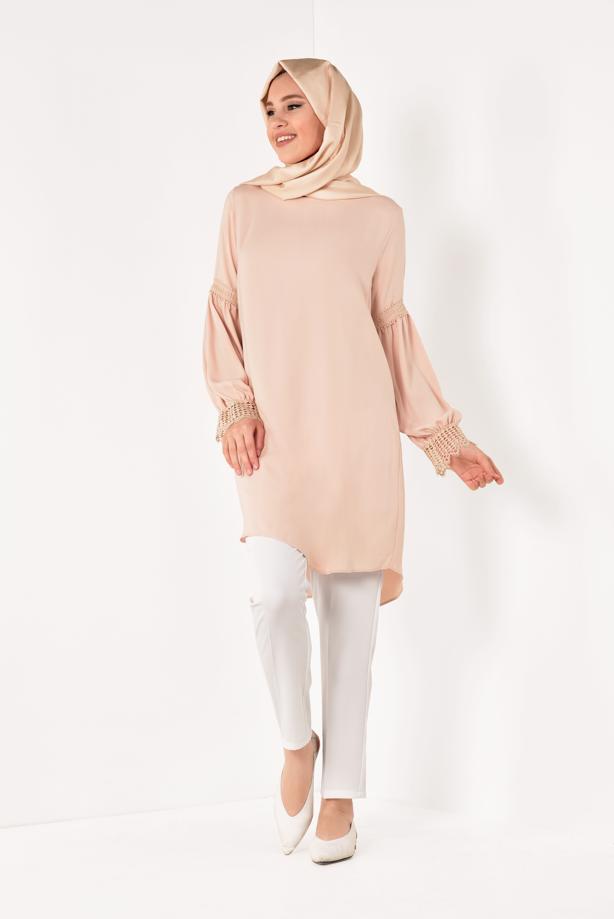 Vêtements hijab  Guipure Detail Tunic T 524310 - TRENDTESETTÜR