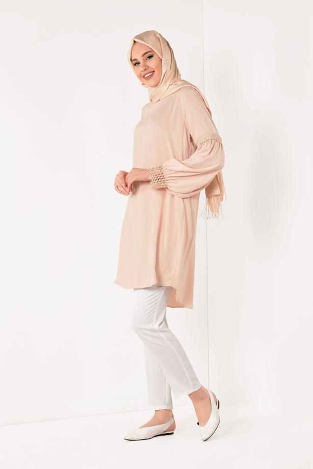 Vêtements hijab  Guipure Detail Tunic T 524310 - TRENDTESETTÜR