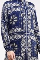 Tesettür giyim LACİVERT BOYDAN DÜĞMELİ DESENLİ TUNİK 8314-2