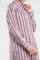 Tesettür giyim EKRU ÇAPA VE ÇİZGİ DESENLİ TUNİK 9314-1