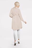 Tesettür giyim PUDRA PÜSKÜL DETAYLI TUNİK 01791