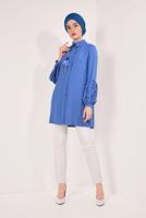 Tesettür giyim LACİVERT BONCUK DETAYLI ŞİFON TUNİK T 15181