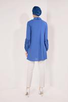 Tesettür giyim LACİVERT BONCUK DETAYLI ŞİFON TUNİK T 15181