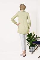 Tesettür giyim BEJ BONCUK DETAYLI ŞİFON TUNİK T 15181