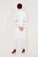 Tesettür giyim EKRU BONCUK DETAYLI GENİŞ KOL TUNİK T 27281