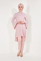 Tesettür giyim PUDRA BONCUK DETAYLI GENİŞ KOL TUNİK T 27281