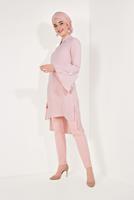 Tesettür giyim PUDRA BONCUK DETAYLI GENİŞ KOL TUNİK T 27281