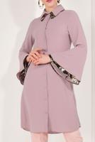 Tesettür giyim PEMBE PUL PAYETLİ GENİŞ KOL TUNİK T 36281