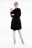 Tesettür giyim SİYAH KOLLARI TAŞLI TUNİK 48791