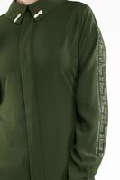 Tesettür giyim HAKİ KOLLARI TAŞLI TUNİK 48791