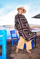 Hijab clothing BLACK Patterned Tunic T 50052 