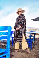 Hijab clothing BLACK Patterned Tunic T 50052 