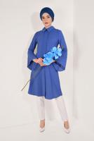 Tesettür giyim LACİVERT BONCUKLU GENİŞ KOL TUNİK T 52381