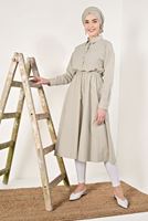 Hijab clothing BEIGE SHIRRED WAIST TUNIC 60003