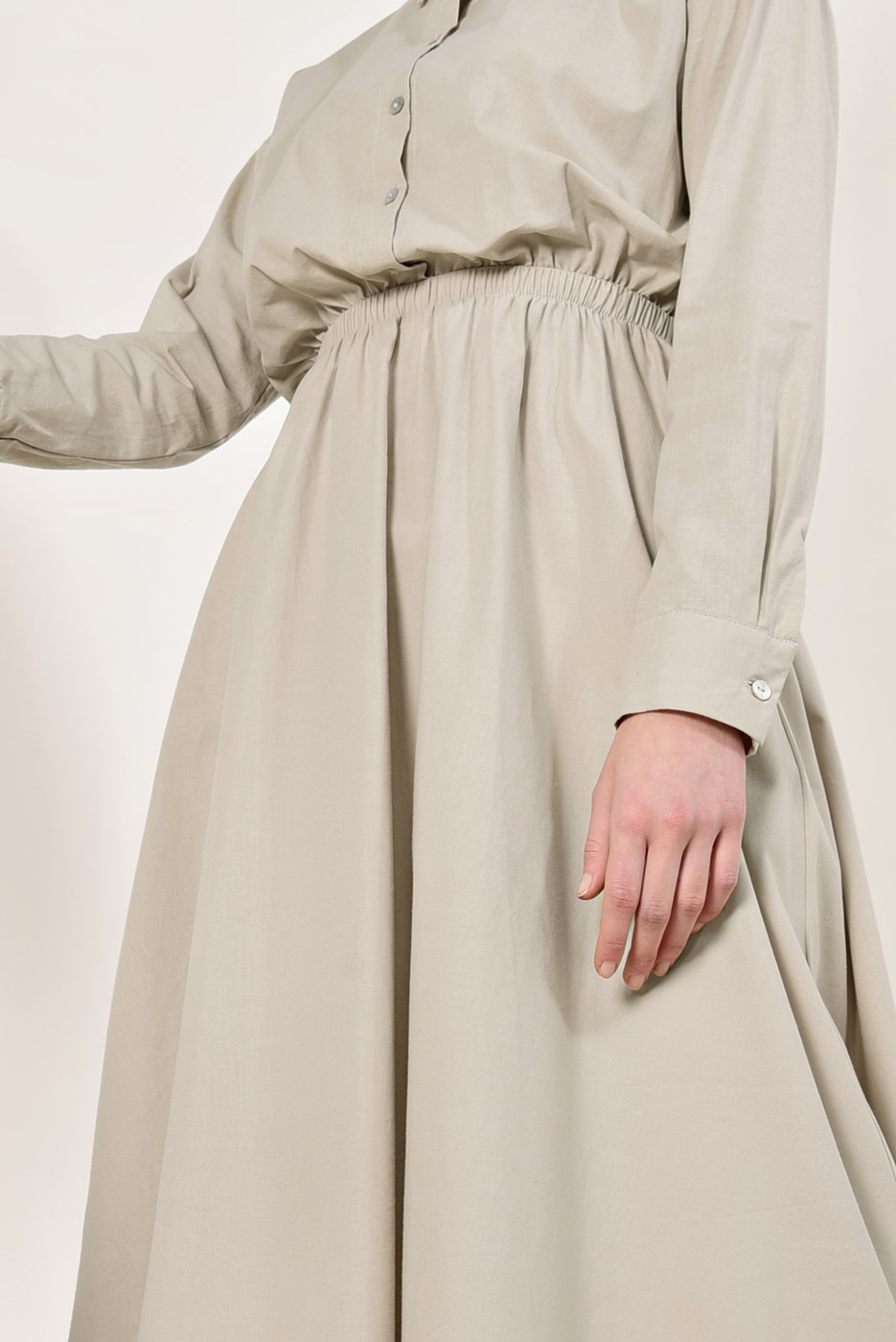 Hijab clothing BEIGE SHIRRED WAIST TUNIC 60003