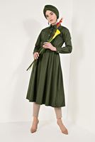 Hijab clothing KHAKI SHIRRED WAIST TUNIC 60003