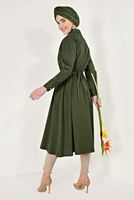 Hijab clothing KHAKI SHIRRED WAIST TUNIC 60003