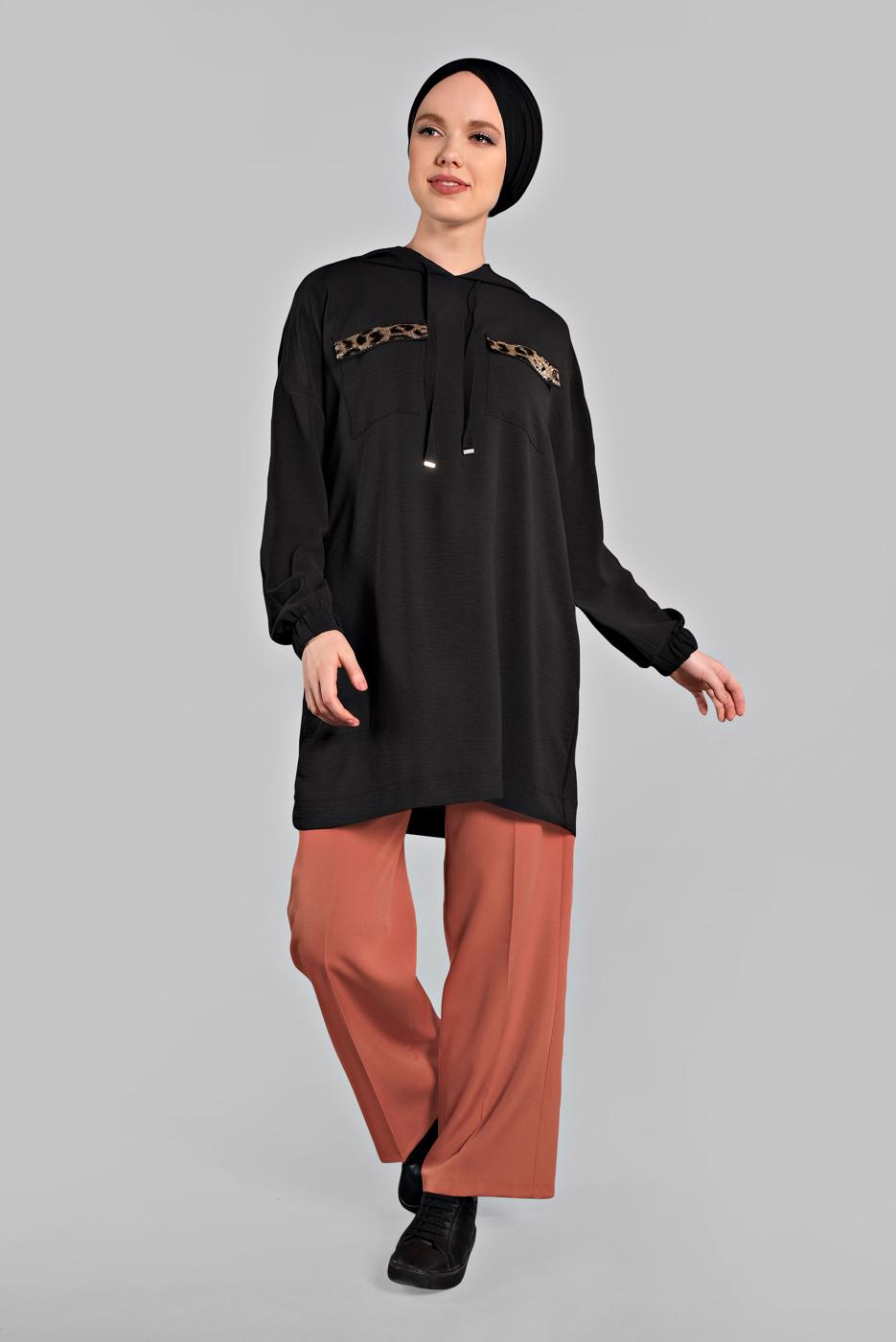 Vêtements hijab NOIR Tunique T 60191 