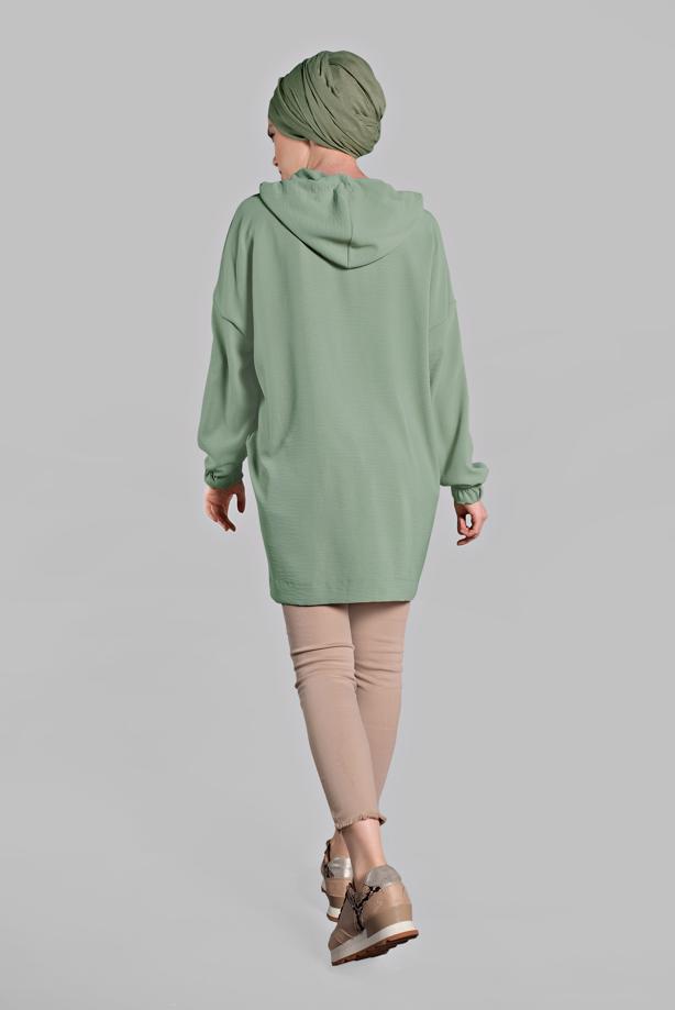 Vêtements hijab  Leopard Detail Hooded Tunic T 60191 - TRENDTESETTÜR