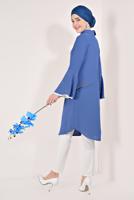Tesettür giyim LACİVERT KOLLARI VOLANLI İŞLEMELİ TUNİK T 71381