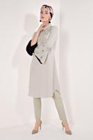 Tesettür giyim BEJ KOLLARI VOLANLI İŞLEMELİ TUNİK T 71381