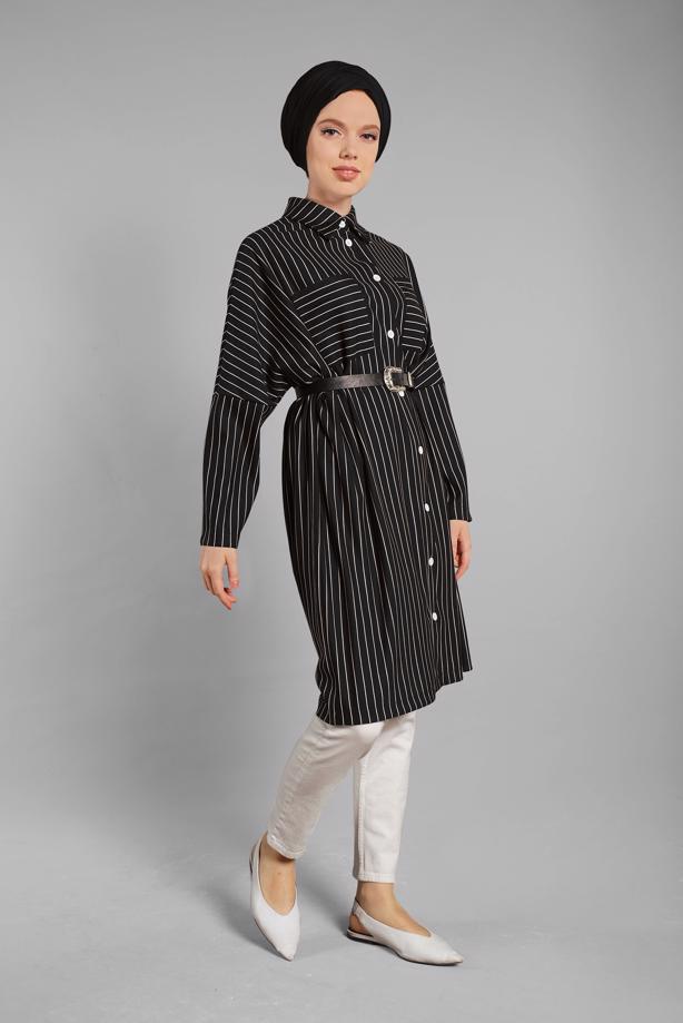 Vêtements hijab  Striped Button Tunic T 79202 - TRENDTESETTÜR