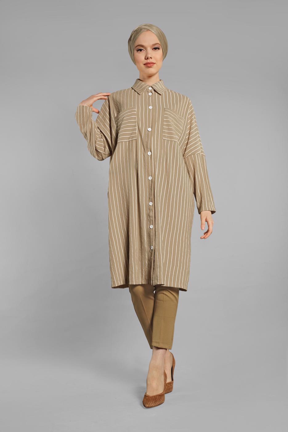 Vêtements hijab BEIGE Tunique T 79202 