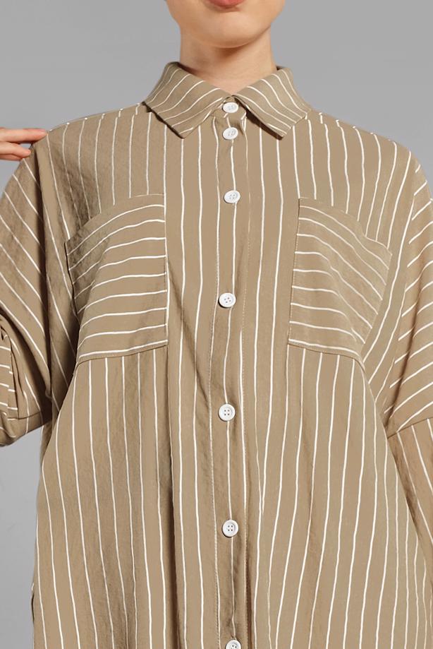 Vêtements hijab  Striped Button Tunic T 79202 - TRENDTESETTÜR