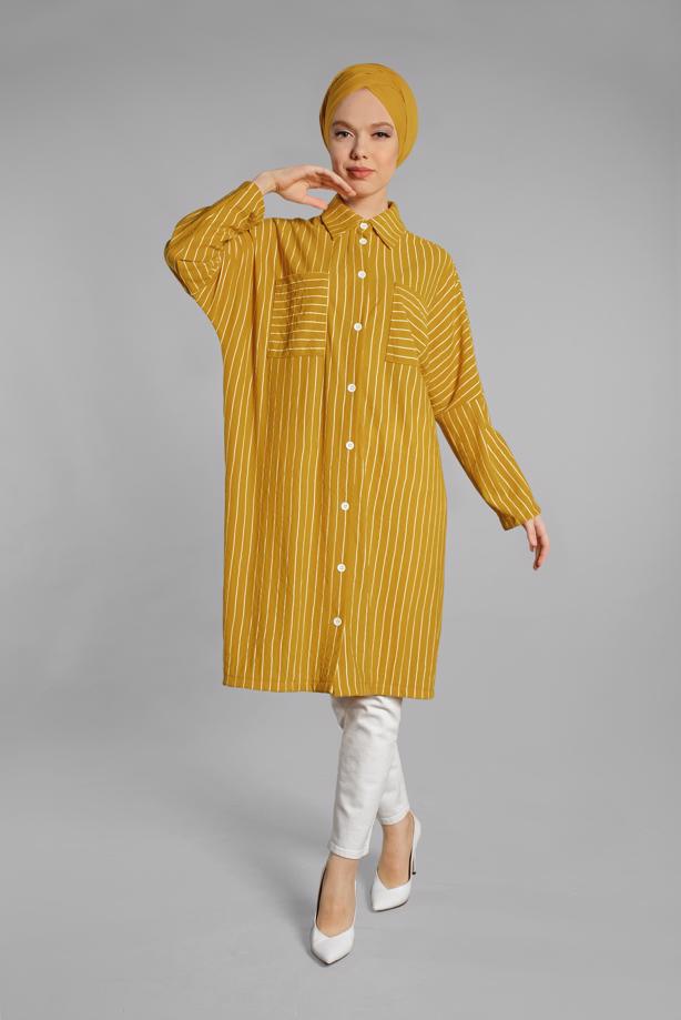 Vêtements hijab  Striped Button Tunic T 79202 - TRENDTESETTÜR