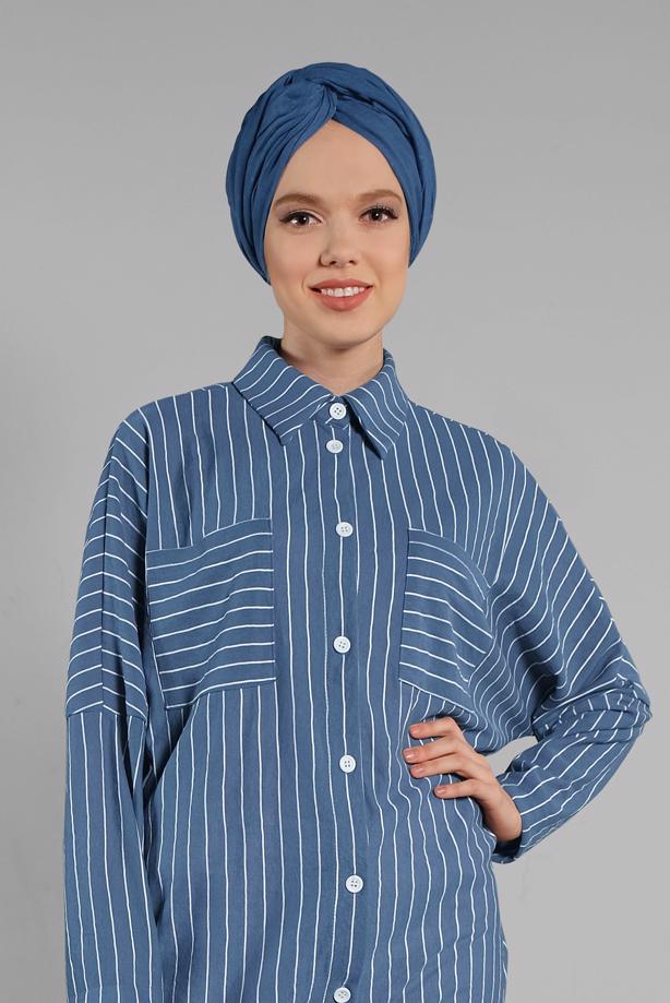 Vêtements hijab  Striped Button Tunic T 79202 - TRENDTESETTÜR