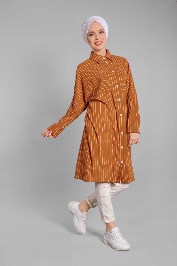 Vêtements hijab  Striped Button Tunic T 79202 - TRENDTESETTÜR