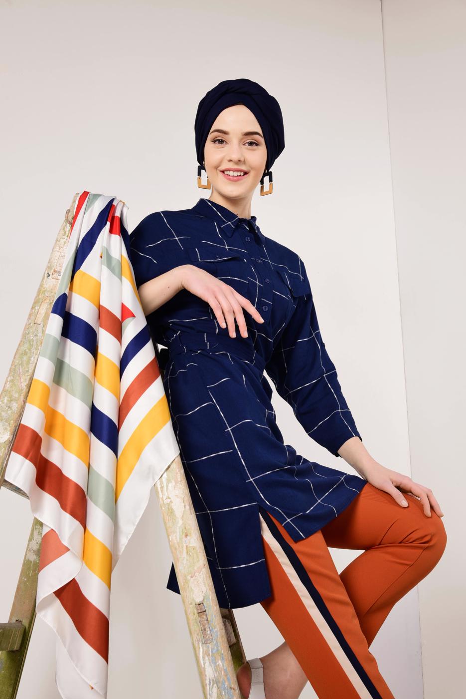 Vêtements hijab BLEU MARINE Tunique T 91991 