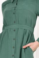 Tesettür giyim YEŞİL KUŞAK DETAYLI TENCEL TUNİK T 0006 