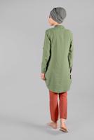 Tesettür giyim HAKİ HAKİM YAKA DÜĞMELİ TUNİK 7103