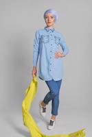 Vêtements hijab BLEU Tunique T 0174 