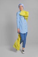 Vêtements hijab BLEU Tunique T 0174 