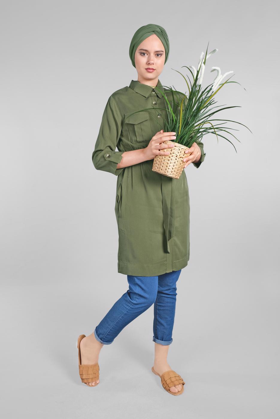 Vêtements hijab KAKI Tunique T 826 