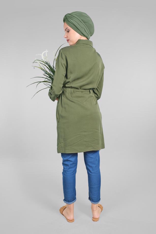 Vêtements hijab  Button Pocketed Tunic T 826 - TRENDTESETTÜR