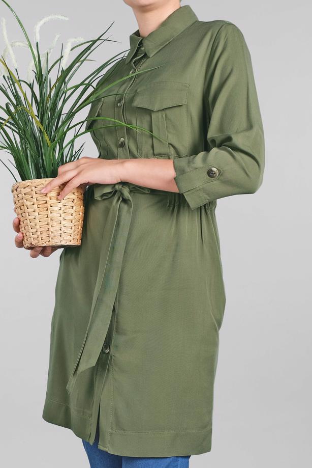 Vêtements hijab  Button Pocketed Tunic T 826 - TRENDTESETTÜR