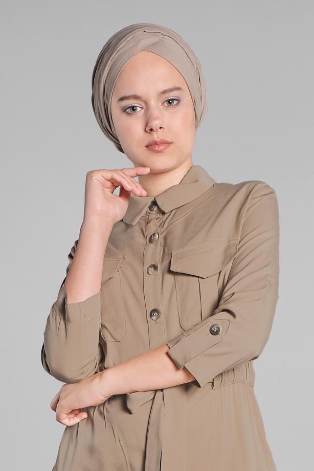 Vêtements hijab  Button Pocketed Tunic T 826 - TRENDTESETTÜR