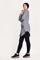 Hijab clothing NAVY BLUE PRINTED TUNIC T 0829 