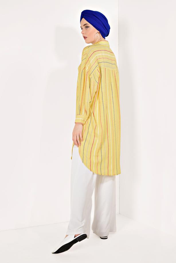 Vêtements hijab  VOLUMINOUS STRIPPED SHIRT 0971 - TRENDTESETTÜR
