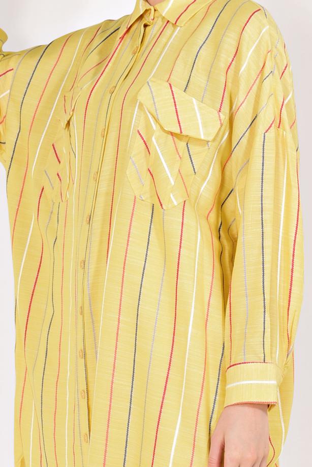 Vêtements hijab  VOLUMINOUS STRIPPED SHIRT 0971 - TRENDTESETTÜR