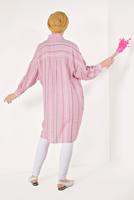 Hijab clothing POWDER VOLUMINOUS STRIPPED SHIRT 0971