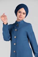 Hijab clothing NAVY BLUE MANDARIN COLLAR SHIRT 991 