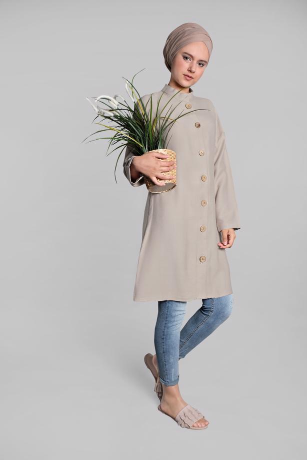 Vêtements hijab  MANDARIN COLLAR SHIRT 991  - TRENDTESETTÜR